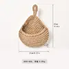 Cesta de Frutas para Almacenamiento de Verduras Montada en Pared Transfronteriza Red de Bolsa de Red Forma de Gota de Agua Colgante de Pared Tejida con Cuerda de Algodón Hecha a Mano Colgante de Pared