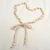 Cinturón de cuentas tejido a mano estilo étnico Cadena de cintura estilo bohemio para mujer Cuerda de cintura retro literaria Accesorios para vestido