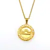 Collar para Pareja Cadena de Clavícula Colgante Icono de Signo del Zodiaco Estilo Nuevo Transfronterizo Acero de Titanio Chapado en Oro de 18K Venta al por Mayor