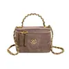 Bolso infantil acolchado con cadena estilo coreano inspirado en Chanel para niñas, bolso caja de moda tendencia 2026, bolso de hombro y cruzado para niños