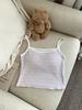 Chaleco de Algodón Puro con Almohadilla en el Pecho Ropa Exterior de Chica Caliente Hermoso Tirante Trasero Ropa Interior Interior Ajustada Versátil Camiseta Básica a Rayas Chica