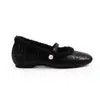 Zapatos Mary Jane Acolchados Estilo Chanel con Perlas y Flores de Camelia, Aumentan la Altura 3 cm, Mismo Estilo que los de Mamá Uva
