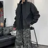 Chaqueta Corta de Manga Larga Casual Simple Transfronteriza para Hombre Holgada con Cuello Alto Versátil Moda Tendencia Prenda Exterior Superior
