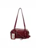 2026 Nuevo Bolso Cruzado de Hombro Único de Moda Versátil para Mujer Cuero Patentado Diseño de Nicho Bolso de Cadena Rojo Blanco Negro