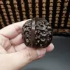 Ornamento de Bola de Handebol de Madeira Fragrante Vietnamita Tingida de Nogueira, Bola de Saúde para Idosos, Brinquedo de Escultura em Madeira