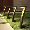 Luces de jardín nuevas a energía solar transfronterizas, luces de estaca a energía solar, luces de césped para jardín al aire libre y luces de paisaje con forma de siete caracteres