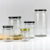Botella redonda de miel al por mayor, lata sellada, botella de salsa de chile, botella de vidrio para mermelada, salsa de res, botella vacía resistente a altas temperaturas