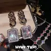 Joyas: Pulsera Flor Rubí de un Sueño de Verano, Conjunto de Circonia con Piedras Preciosas de Colores, Lujo Ligero, Nicho, Exquisito
