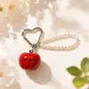 Chaveiro Pingente de Fruta de Verão Maçã Totalmente Feito à Mão em Argila Acessório para Bolsa Ornamento de Maçã Brinquedo Criativo Realista Moderno