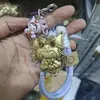 Oro 999 Oro Puro Gato Oro Hola Teléfono Colgante Llavero Regalo para Novia Colgante de Bolsa Kitty