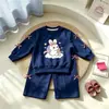 Conjunto Elegante Versátil de Sudadera y Pantalones para Niñas, Comercio Exterior, Para Niños Medianos y Grandes, Nuevo Estilo Coreano, Conjunto de Dos Piezas