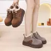 Nuevos Zapatos de Algodón Birkenstock de Felpa con Tacón Alto para Mujer Cómodos Retro Nuevo Estampado de Leopardo Botas de Nieve Zapatos Cálidos de Suela Gruesa