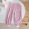 Pantalones de Verano para Niñas Anti-mosquitos Finos de Verano Nuevos Casuales Transpirables Encaje Adorable Bloomers Modernos