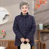 Ropa de Invierno para Mujeres de Mediana Edad y Mayores, Ropa Acolchada de Algodón Jacquard de Algodón, Chaquetas Acolchadas de Algodón de Terciopelo para Abuelas, Ropa para Madres de 70 y 80 Años, Ropa Acolchada de Algodón para Mujeres