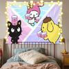 Telón de Fondo para Fotos Lindo Estilo Ins Ilustración Femenina Decoración de Habitación Mesita de Noche Dormitorio Tela Colgante de Pared para Transmisión en Vivo