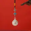 Fornecido diretamente pelo fabricante: Pingente rotativo de dupla face estilo Xizang apresentando os doze signos do zodíaco, nove palácios e oito trigramas, com esmalte azul tradicional, joia de estilo étnico