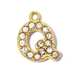 Pingente de Aço Inoxidável com 26 Letras Inglesas Cravejadas de Diamante DIY para Mulheres A-Z Brincos Pulseira Colar Pingente de Joia em Aço Titânio