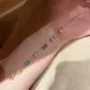 Pulsera de Doble Capa de Zirconia Arcoíris Ovalada de Cristal Colorido de Verano Dopamina, Lujo Ligero, Gama Alta, Joyería de Mano Dulce para Mujeres