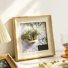Marco de fotos magnético creativo para plantas de aire, marco de fotos retro para escritorio, pared interior, forma cuadrada, 5 pulgadas