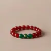 Pulseira Cristal Verde 2025 para Equilíbrio Energético, Pulseira Elemento Madeira, Ágata Fantasma Verde