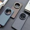 Para Huawei Mate70pro Funda de Teléfono con Patrón de Fibra de Kevlar Mateada para mate60Pro Resistente a Caídas Funda Protectora de Negocios