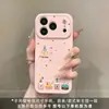 Adequado para Apple 18 Pro Max e iPhone 18 Pro: Capinha de celular rosa fofa, projetada para mulheres, com um padrão de biscoito de desenho animado inspirado na dopamina