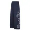 Calça de moletom larga estilo rua americano GXFortune com bordado de letra e cruz para homens e mulheres, calça esportiva casual longa de corte solto