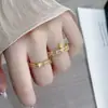 Anillo de Oro Apilado Super Hada Saturno con Circonita para Mujer, Moda Estilo Ins Diseño de Nicho, Joyería de Lujo Accesible de Alta Gama para Mujeres