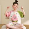 Pijama de Verano para Niñas, Algodón Puro, Manga Corta, Delgado, Dibujos Animados Lindos, Estilo Veraniego Infantil, Conjunto Mediano y Grande para Niños, Ropa de Casa