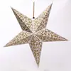 Decoração Criativa de Árvore de Natal Estrela de Cinco Pontas 2021 Nova Decoração de Natal Estrela de Floco de Neve com Pó Dourado Impresso Decoração Pendente