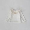 Ins 2026 Estilo Primavera y Otoño 0-3 Años Camiseta Básica para Bebé Niña con Cuello de Encaje Camiseta de Manga Larga Top Versátil para Niñas