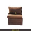 Sofá de Ratán para Exterior Nórdico Patio Terraza Jardín Exterior Balcón Combinación Mesa de Centro Ocio Impermeable Protección Solar Muebles