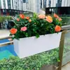 Vaso de Flores Retangular Suspenso Autoirrigável Tipo Tira Longa para Guarda-Corpos de Varanda, Floreira Suspensa para Guarda-Corpos, Calha de Flores Pendurável