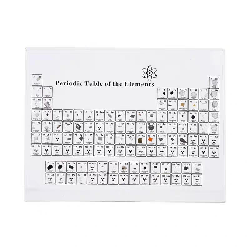 跨境83种真实元素化学元素周期表实物摆件亚克力透明内埋实物礼