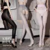 Meia-calça Nova com Abertura, Meias Autênticas de Óleo de Cavalo Sexy, Leggings Femininas Sedosas e Brilhantes, Meias Aurora, Seda Preta, Cor Preta