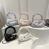2026 Estilo Coreano Verano Lunares Nube Nuevo Dulce y Fresco Plisado Simple Elegante Bolso de Hombro Cruzado de un Solo Hombro
