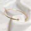 Pulsera de Zirconia Chapada en Oro de 14 Quilates Pulido Eléctrico Pulsera de Moda Ins Pulsera Simple de Moda Base Hecha a Mano para Pulseras Joyería