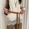 Cinturón de Estilo Étnico de Gama Alta Versátil para Mujer, Cuerda para la Cintura con Borde de Hebilla Estilo Western Retro, Accesorios de Cintura para Combinar con Vestido, Moderno