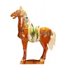 Caballo General Tang Sancai Cerámica Estilo Chino Adornos Decoración del Hogar Par de Caballos Entrada de Tienda Exhibición Grande Artesanías Regalos