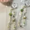 Muñeca Linda de Dibujos Animados Cadena Hecha a Mano Cordón Colgante Adorno Colgante Cordón para Teléfono Bolso con Cuentas para Cámara Colgante para Teléfono