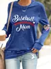 Estação Independente de Comércio Exterior Loja Autoconstruída shopify Amazon Transfronteiriço Camiseta Feminina de Manga Longa Estampada BASEBALL MOM