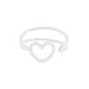 1253 Diseño de nicho de lujo ligero estilo coreano anillo de doble línea de corazón hueco geométrico plata esterlina S925 anillo para mujer