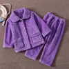 Nuevo Conjunto de Pijama de Franela para Niños Otoño e Invierno Ropa para el Hogar Niños y Niñas Pijama Infantil Espeso y Cálido