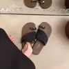 Pantuflas de Moda sin Cordones con Decoración Metálica, Sandalias Planas de Verano Estilo Coreano sin Cordones tipo Perezoso, Chanclas de Playa para Combinar con Faldas