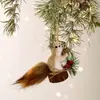 Haobei Nuevo Producto Espuma Dibujos Animados Ardilla Artificial Colgante Piña Creativa Decoración Árbol de Navidad Ardilla Muñeco Adornos