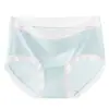 Ropa interior de seda de ácido poliláctico de 10 A para mujer, sin costuras, cómoda, ligera, transpirable, de cintura media, seda helada, ropa interior triangular ligera y transparente para mujer