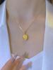 Electrochapado de Oro Real Diseño de Moda de Nicho Sentido Colgante de Durian Collar Celebridad de Internet Femenina Elegante Lujo Ligero Cadena de Cuello Olvidada de Durian