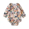 Ropa de Comercio Exterior para Niñas y Niños Primavera y Otoño Europeo y Americano Rojo Rosa Floral Ropa Infantil Ropa de Gateo para Bebé Ropa Infantil ins