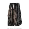 Pantalones Cargo de Paracaidista Estilo Americano para Hombre, Diseño Plegado, Pantalones de Seda Helada de Secado Rápido, Talla Grande, Pantalones Cortos Rectos Holgados