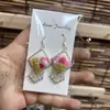 Pendientes de Pieza Bordada Vintage Bordados a Mano de Estilo Étnico de Moda, Colgantes de Oreja Pequeños Cortos con Borlas, Joyería de Plata Miao de Yunnan para Mujeres
